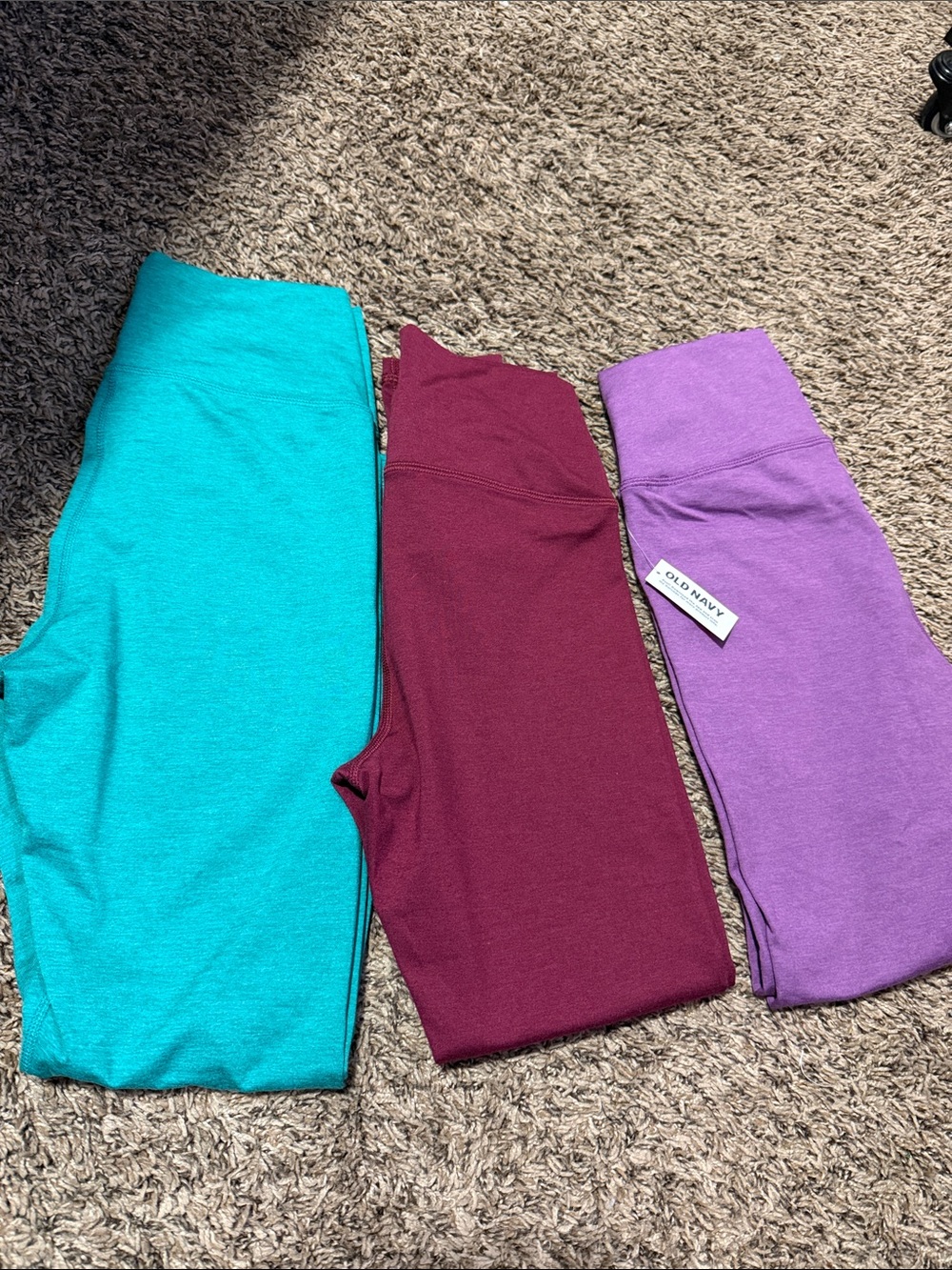Old Navy Girls' Teal, Burgundy & Purple Leggings Pack